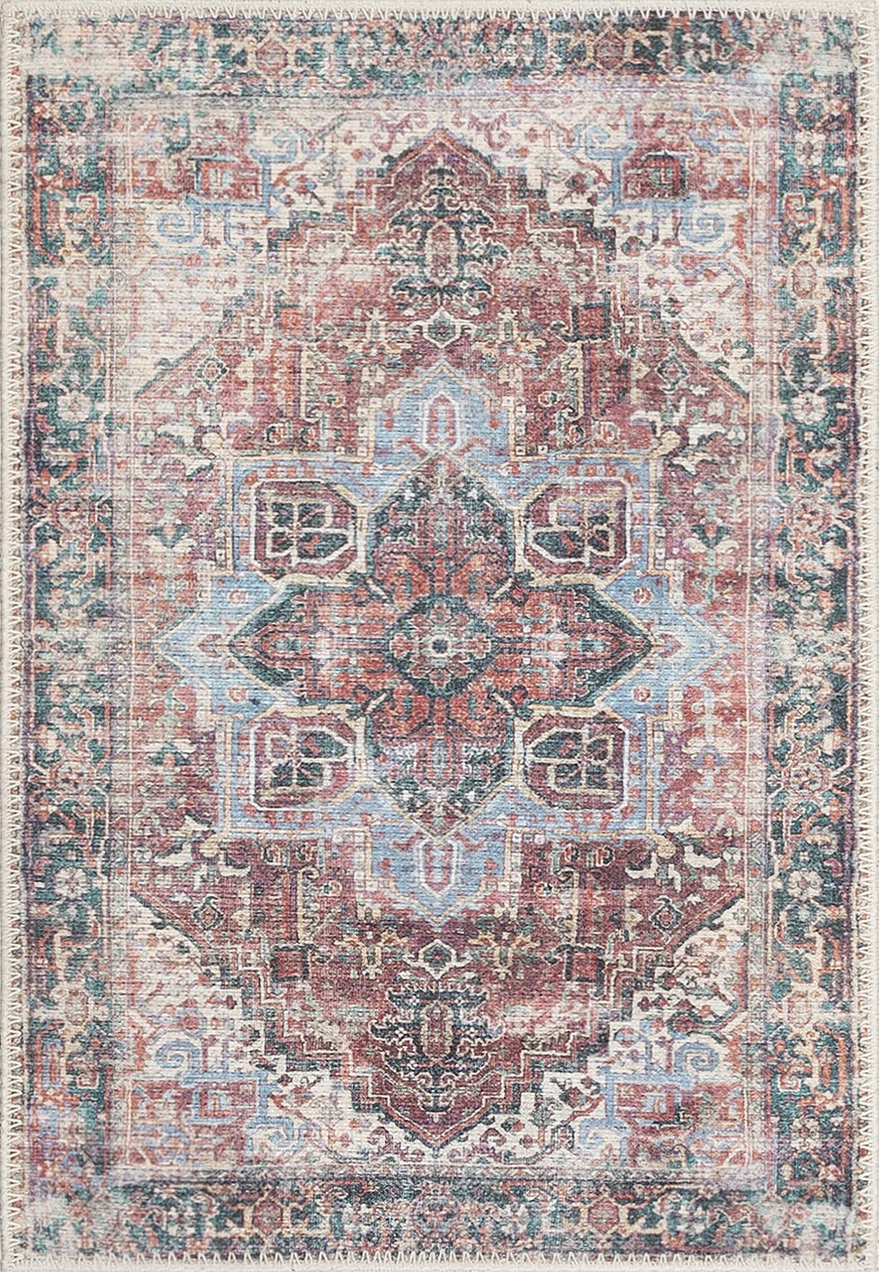 Adiva Rugs Machine Washable Water and Dirt Proof Area Rug for Living Room, Bedroom, Home Decor (Multi, 2' x 3')