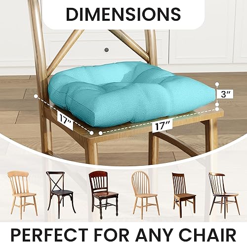 Miniatura 3 de Klear Vu Gripper - Cojines sobrerellenos antideslizantes universales para silla de comedor para decoración de cocina o uso en la oficina,