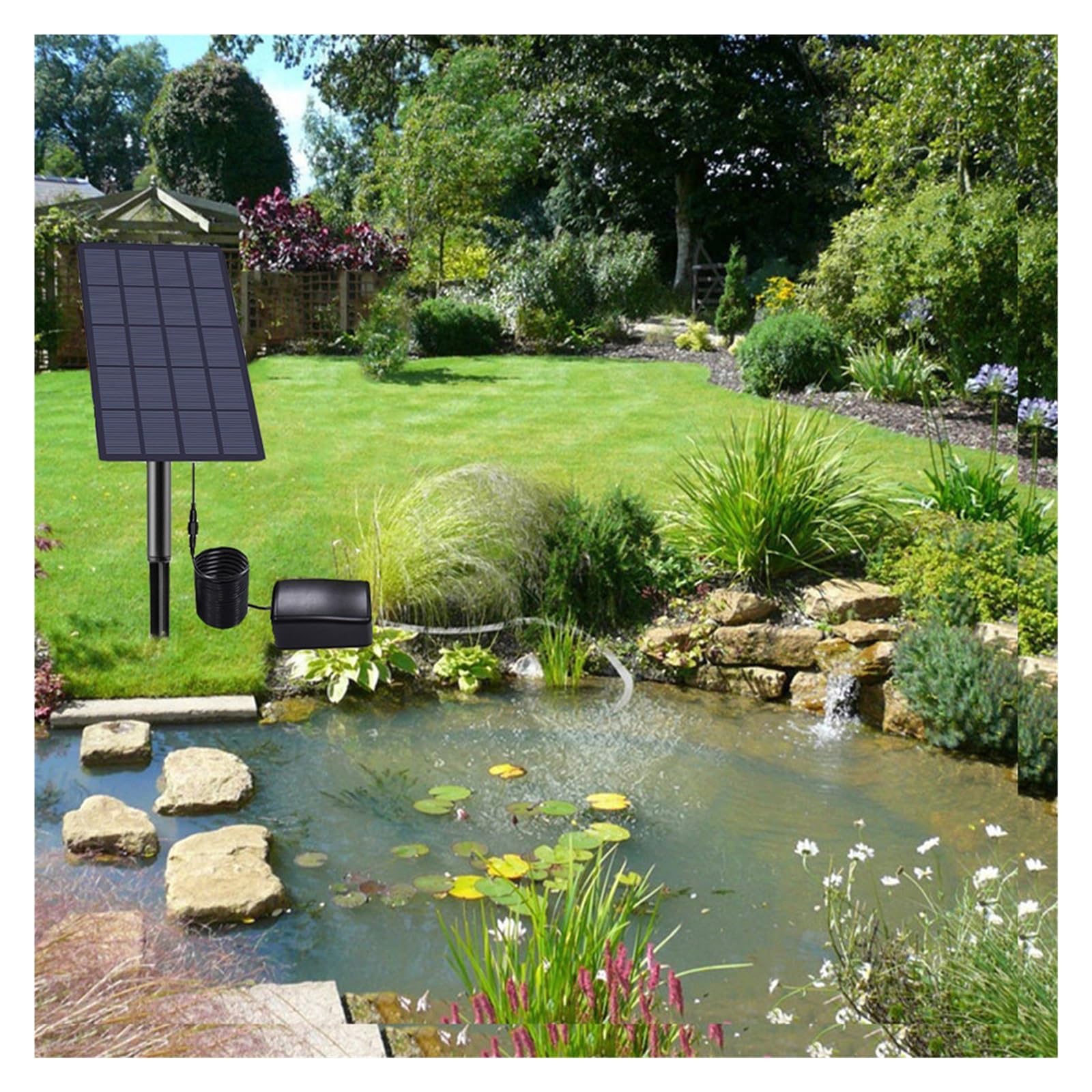 Ossigenatore ad energia solare 5V 2.5W Pompa aria for acquario 0.8L / min for ossigeno Aeratore senza batteria for la decorazione del paesaggio Piccolo laghetto da giardino