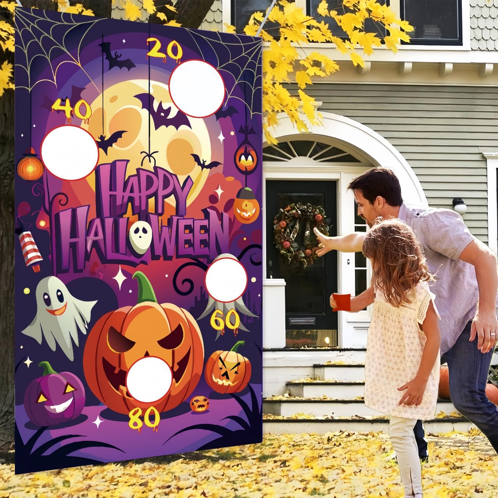 WOFEU Halloween Bean Bag Toss Game for Kids