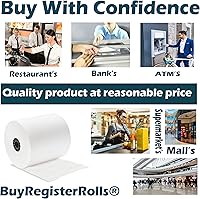 Vista 4 de (50 Rolls) 3 1/8 x 230 Thermal Paper Receipt Rolls (55 GSM Premium Quality German Paper) Fits All POS Cash Registers BPA Free - BuyRegisterRolls