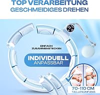 WELLRELAXX Okos Hula Hoop Számláló Funkcióval - Csendes Súlyozott Karika Fogyáshoz és Edzéshez - Állítható Méret 70-110 cm - Világoskék 3