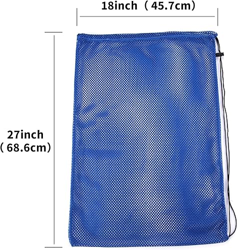 Miniatura 3 de Paquete de 2 bolsas de malla para equipo de esnórquel, bolsa de buceo de malla de gran tamaño de 18 x 27 pulgadas, bolsa de buceo, mochila para