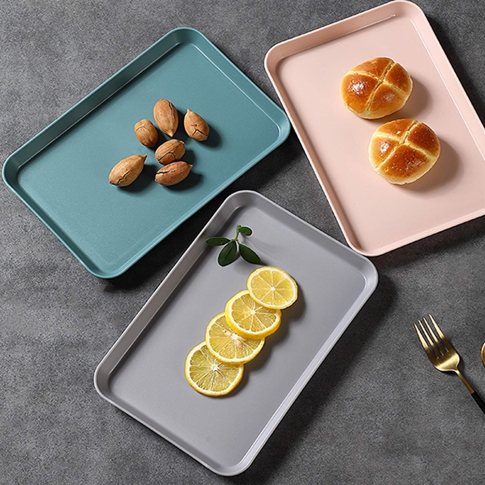 Bandeja/Bandeja Comer Plástico apilable joyería geométrica bandeja versátil escritorio organizador almacenamiento platos pequeños alimento servir bandeja de almacenamiento decoración Bandeja para el D