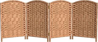 Red Lantern 2 ft. Short Diamond Weave Fiber Folding Screen - Natural - 4...