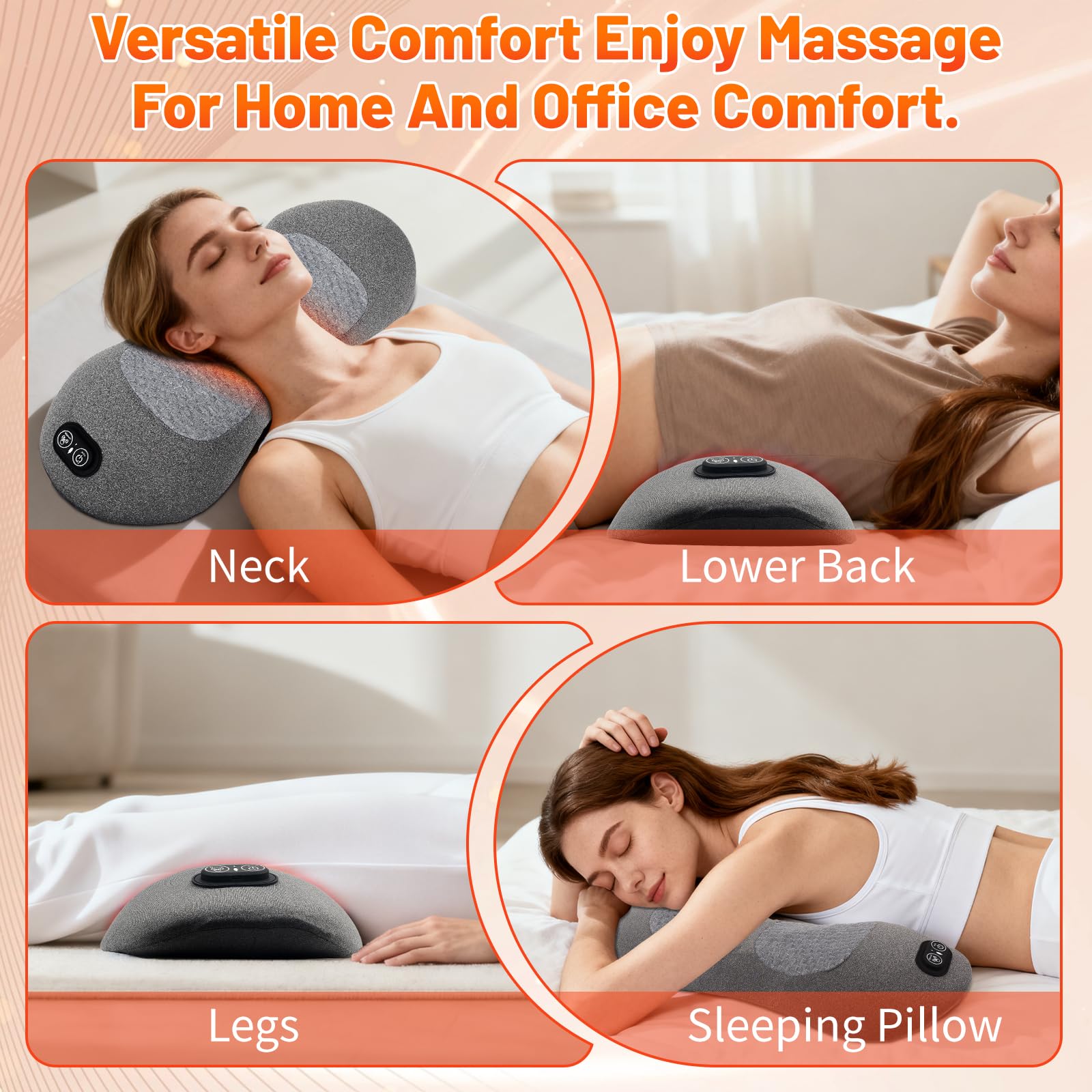 3In1 RüCkenmassagegeräT, Rücken Massage Gerät Mit Traction Vibration WäRme | Ergonomische RüCkenstüTze Intelligentes Back Massager, RüCkenmassagegeräT für Nacken, Schultern Und RüCken