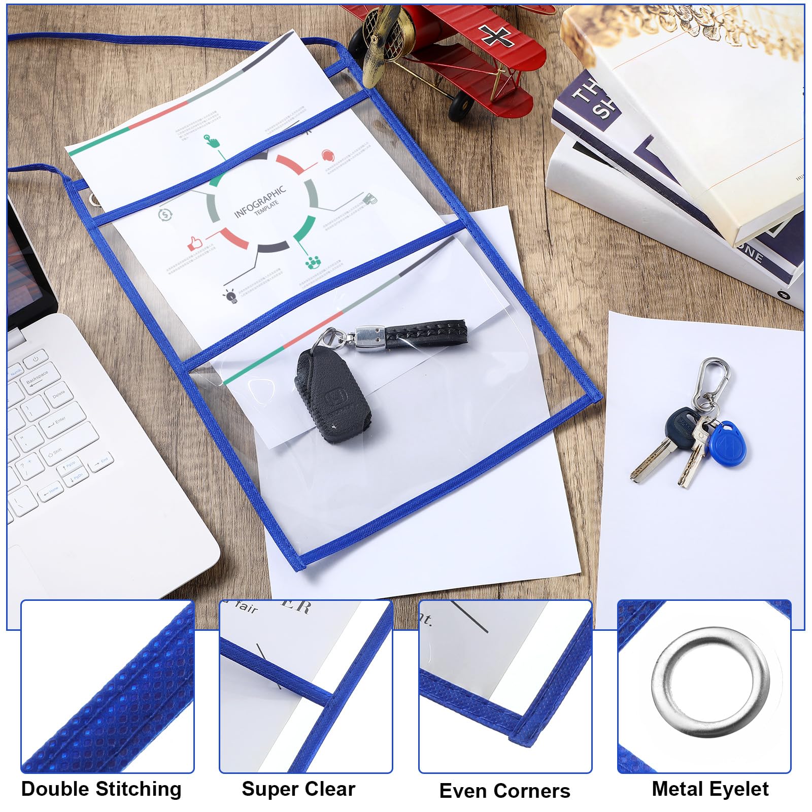Epakh Paquete de 30 fundas de plástico para pedidos de trabajo, fundas de pedido de reparación de 9 x 12 pulgadas, bolsillos para pedidos de trabajo, soportes para boletos de trabajo, soportes para