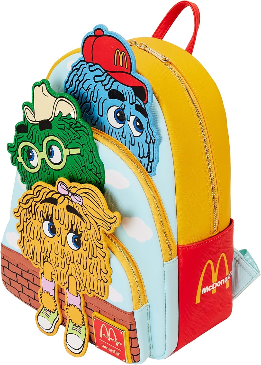 Loungefly McDonald's Fry Kids Triple Pocket Mini Backpack Standard