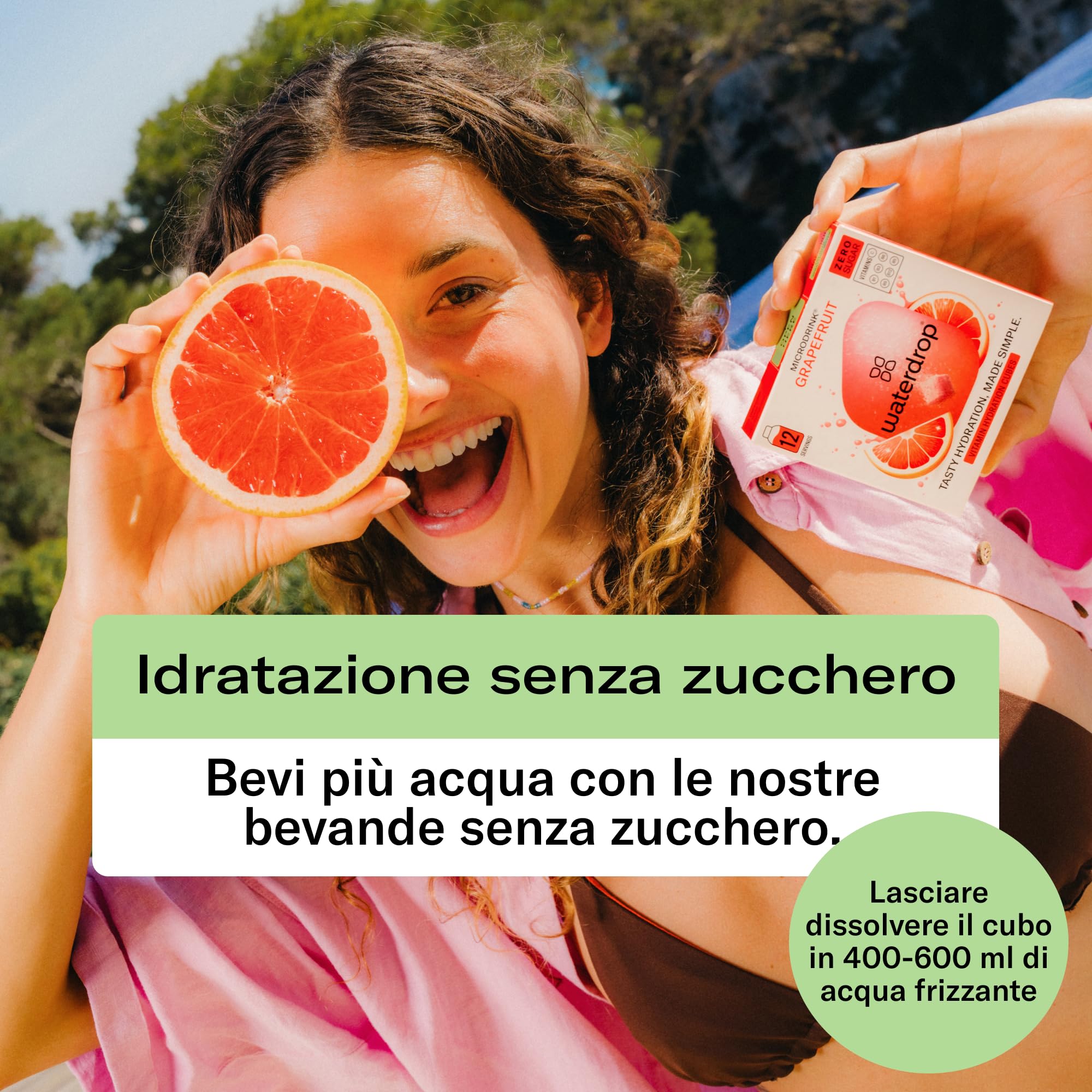 waterdrop® Set Microdrink, ARANCIA, LIMONE e POMPELMO, 36 cubetti effervescenti senza zucchero per aromatizzare l'acqua, Estratti di frutta e piante, Acqua Aromatizzata, infusione a freddo