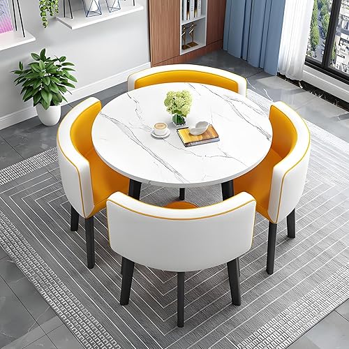 Miniatura 15 de YVYKFZD Mesa de club de sala de recepción de oficina, mesa de conferencias redonda, mesas y sillas de sala de conferencias, juego de mesa de comedor