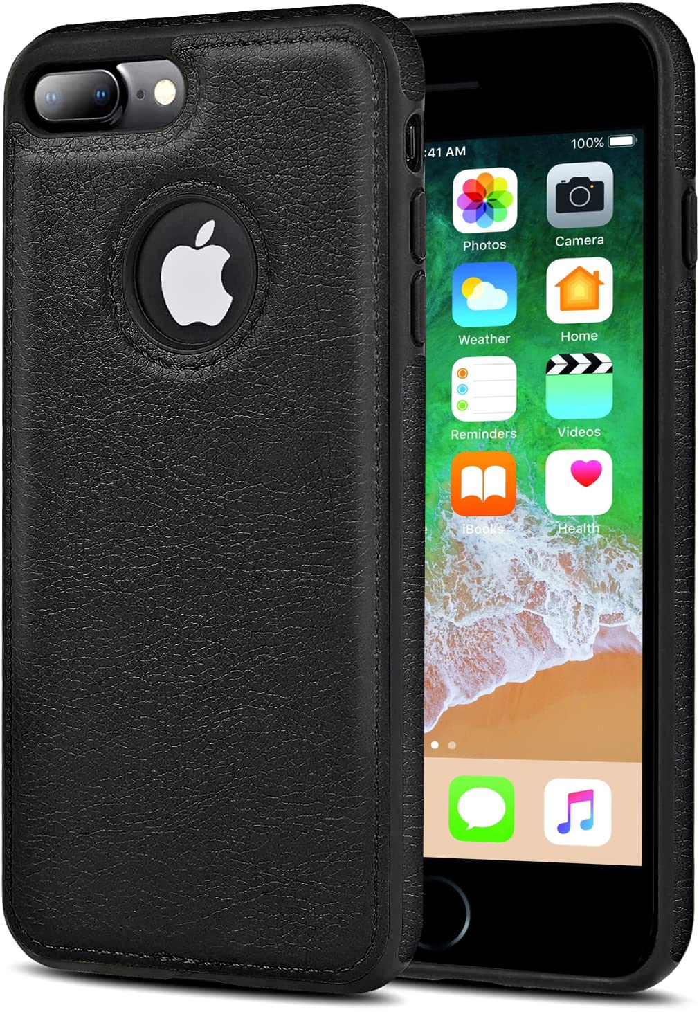 GoldKart® iPhone 7 Plus Case Slim Premium Vegan Leather Classic