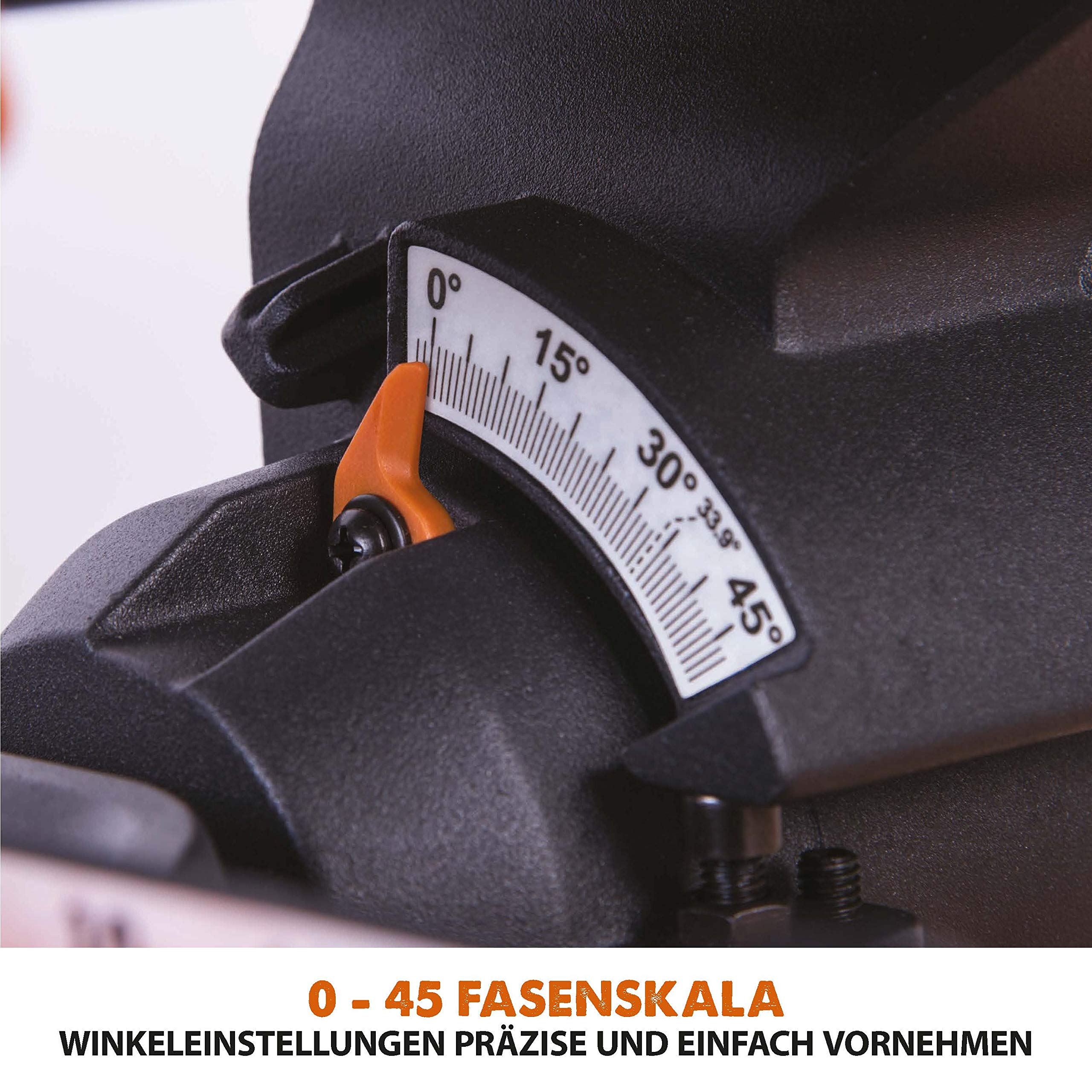 Evolution Schiebe-Kapp- und Gehrungssäge R210SMS+ | 1500 W, 230 mm Gleitfunktionalität, Schrägschnitt, Gehrungswinkeln | Ø 210 mm HM / TCT Sägeblatt für Multimaterialschnitt | Zug-kapp-gehrungssäge