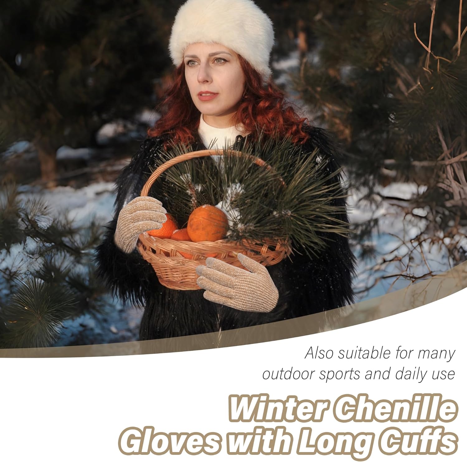 FZ FANTASTIC ZONE Winter Gloves for Women, Chenille Warm Knit Work Touchscreen Womens Gloves for Cold Weather Gifts - Image 4