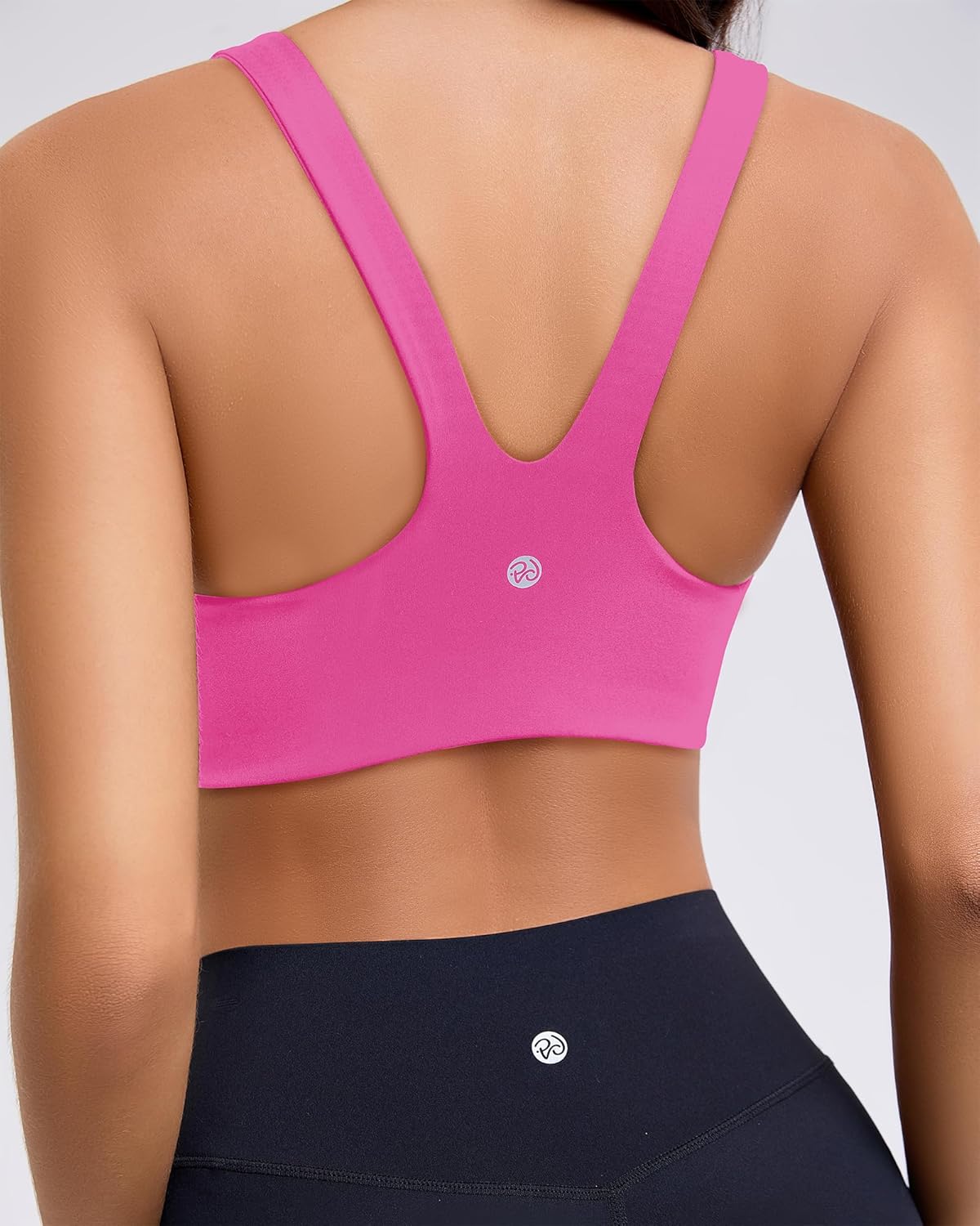 RIOJOY Sports Bras for Women, Double Lined Womens Sports Bras with Removable Pads, Racerback, Square Neck Gym Yoga Sport Bra - Image 6