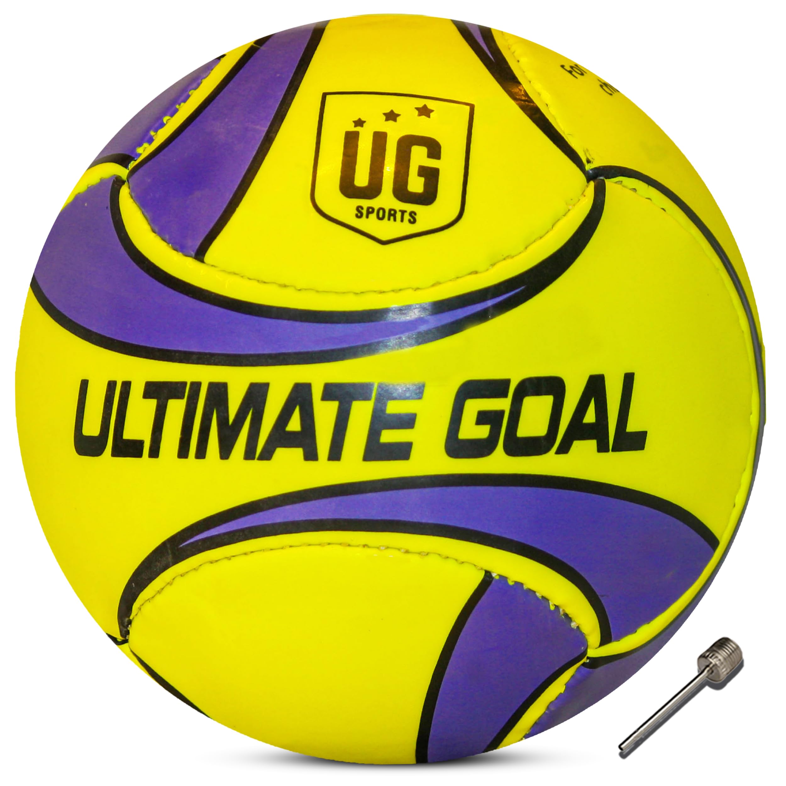 Ultimate Goal Sports Machine Stitched Football for Kids and Adult|Suitable for Hard Ground Without Grass, Training |Professional Soccer PVC Head Shooter Football Size-3 (Yellow&Voilet)…-image-15
