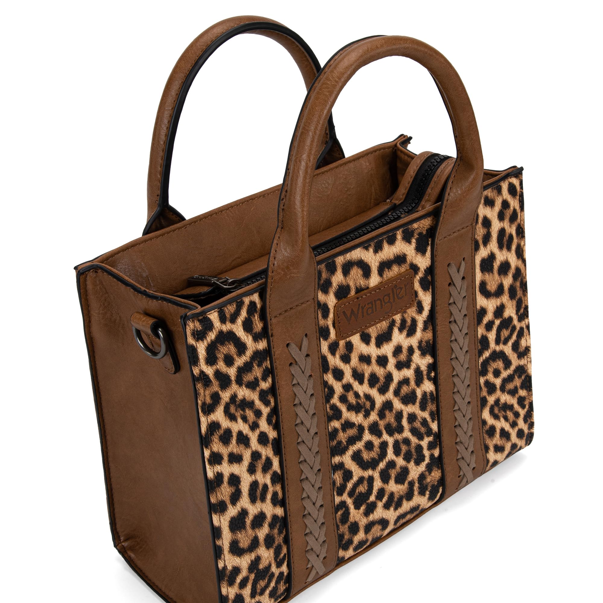 Wrangler Medium Tote Bag for Women Designer Satchel Handbags Top-handle Purses with Strap: Leopard Print