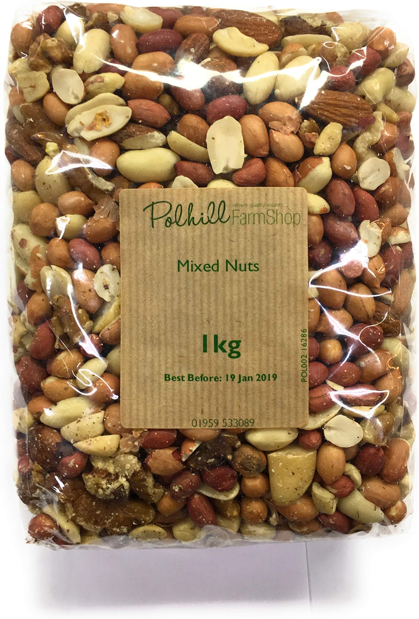 Polhill Farm Shop Mixed Nuts 1Kg (Packed in A Compostable Bag)