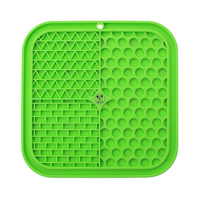 Alfombrilla de silicona para lamer, proporciona estimulación mental y alivio de la ansiedad (verde)