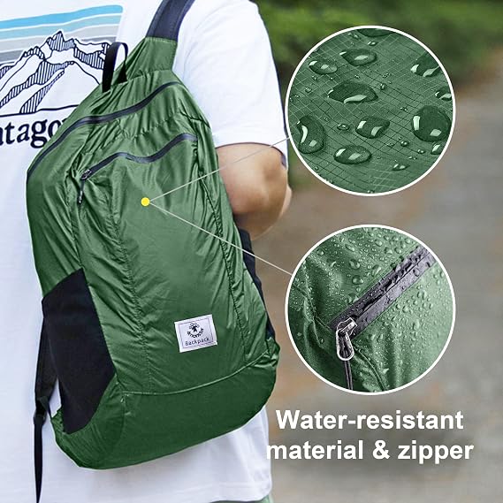 4Monster Packable Backpack Ultra Lightweight, Foldable Backpack Water Resistant, Hiking Daypack for Travel Camping Outdoor