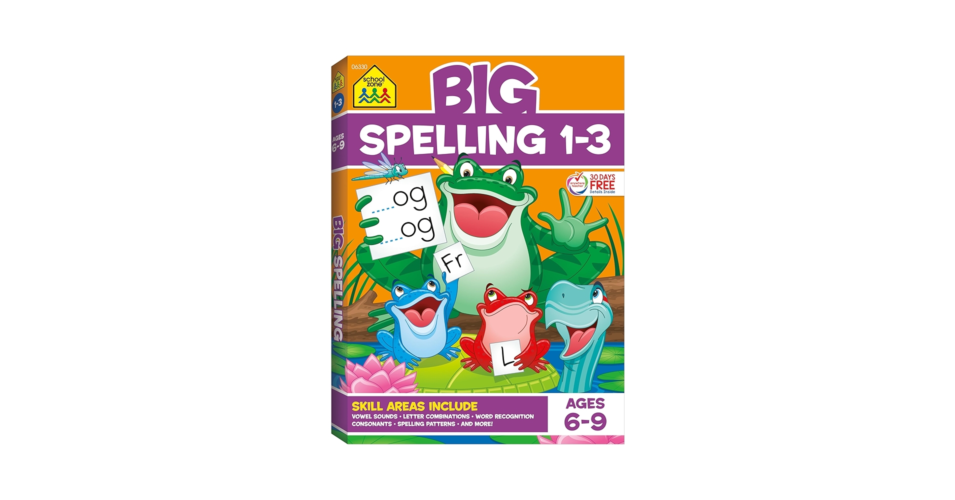 School Zone Big Spelling Grades 1-3 Workbook: 320 Pages, 1st