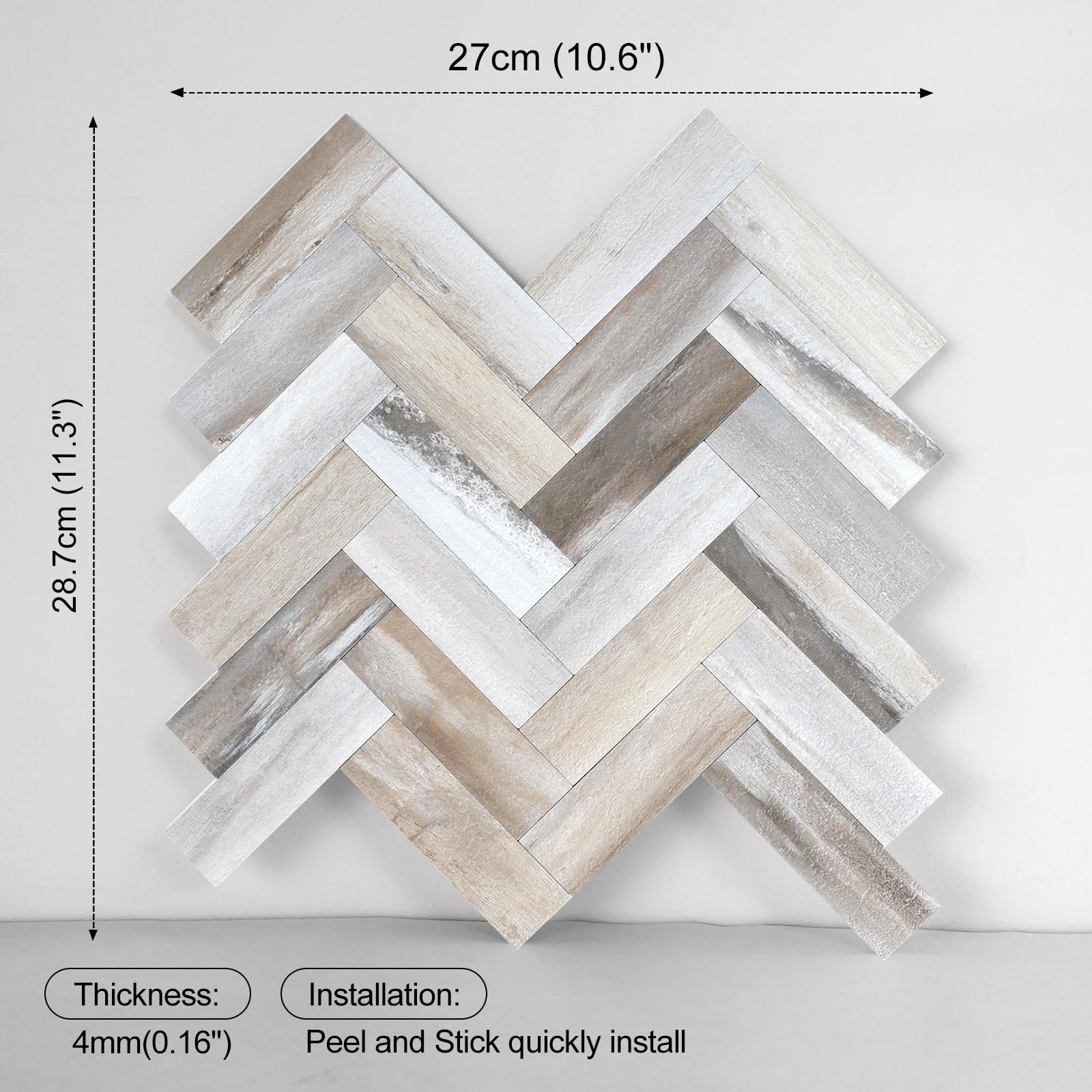 Yipscazo Lot de 10 feuilles de carrelage en PVC à décoller et à coller pour murs de cuisine, carreaux en PVC résistants à la chaleur, 30,5 cm imperméables pour salle de bain et douche