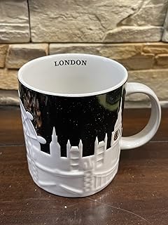 London Mug with Relief Design Height 10.5 cm Diameter 9.3 cm Stoneware Dishwasher and Microwave Safe