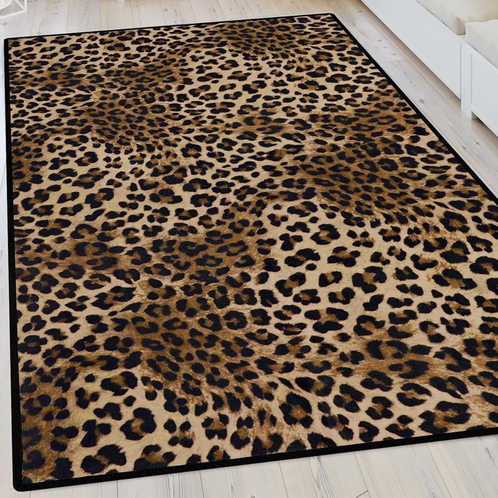 Tapis imprimé léopard multicolore 155x215 cm pour salon et chambre