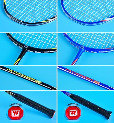 Miniatura 4 de Whizz - Juego de 2 raquetas de bádminton para juegos recreativos, raqueta para principiantes, incluye 2 pájaros de nailon, 2 cintas de agarre