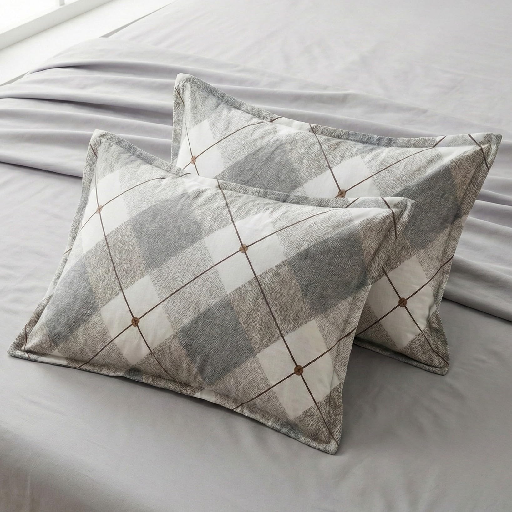 Satin Stripe Pillow Covers - King Size Set of 2 -11