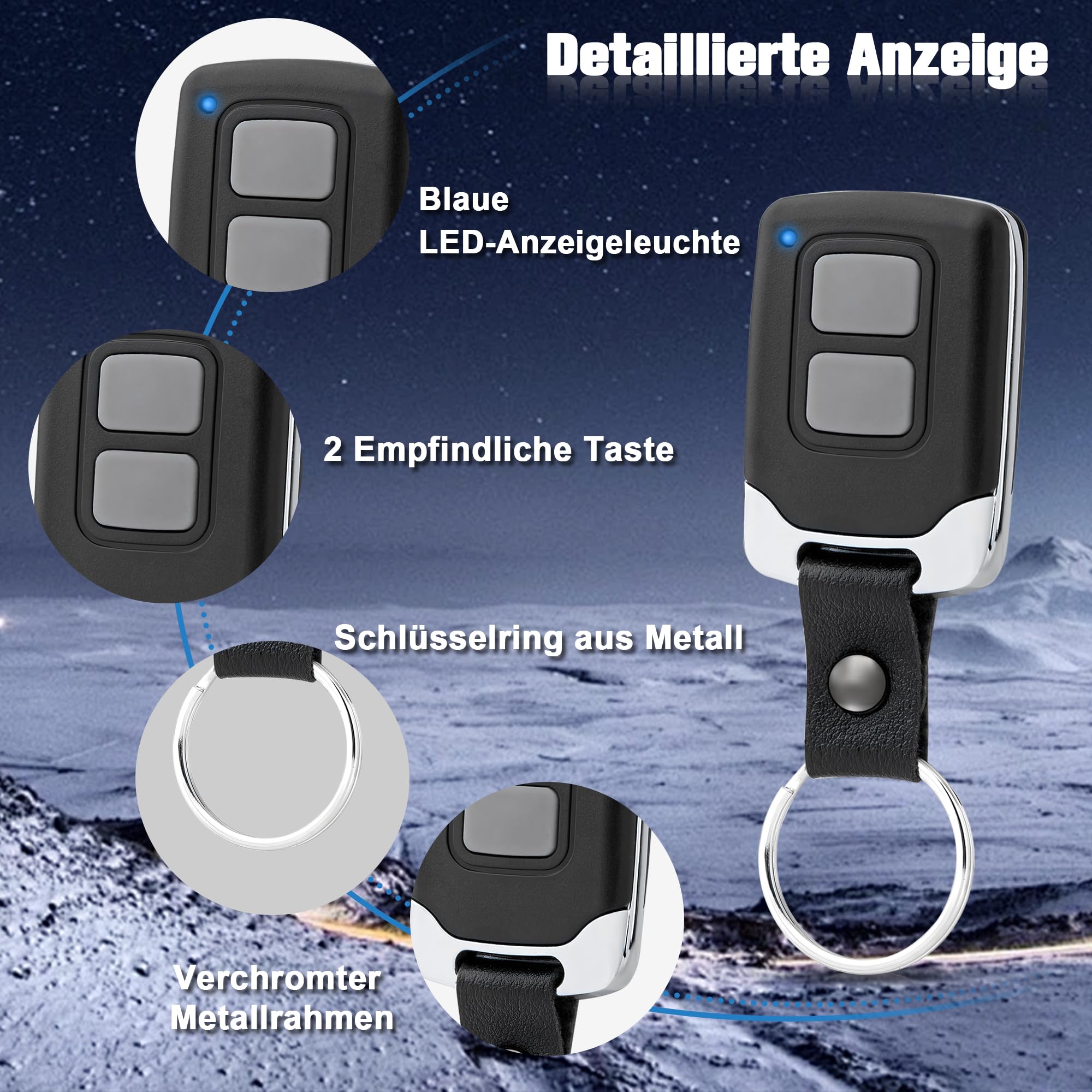 pepape 2 Stück Garagenfernbedienung für Normstahl Crawford EA433 2KS, EA433 2KM, RCU 433-2K, RCU 433-4K, N002800, Kompatibel mit Normstahl Entrematic 433,92 Garagentoröffner Empfänger