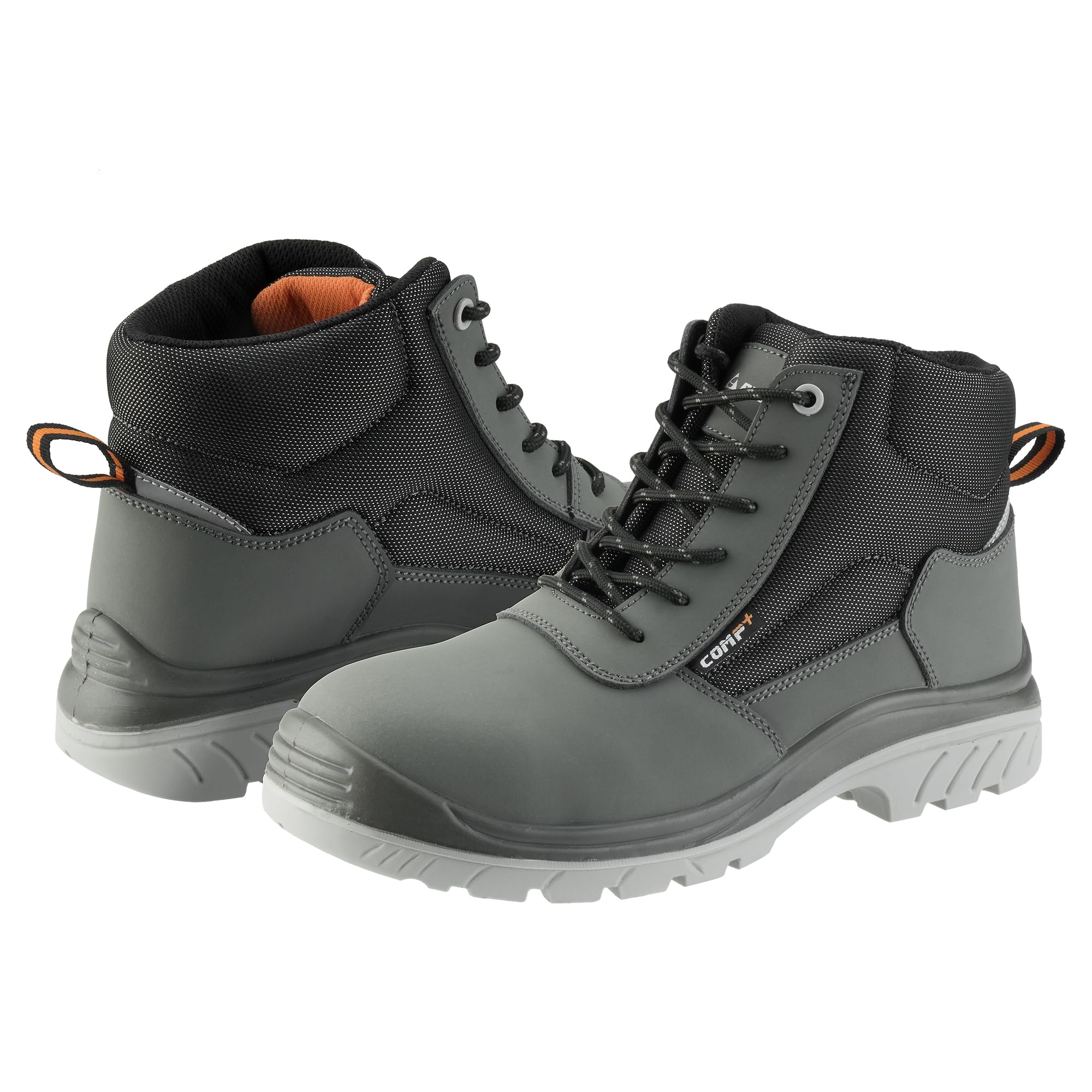 Bellota Unisex 72307gjs342 - Safety Boots Comp+ Nobuck S3 Grey for Men and Women Boat Shoe, 42 EU X-Wide, gray, 9 UK