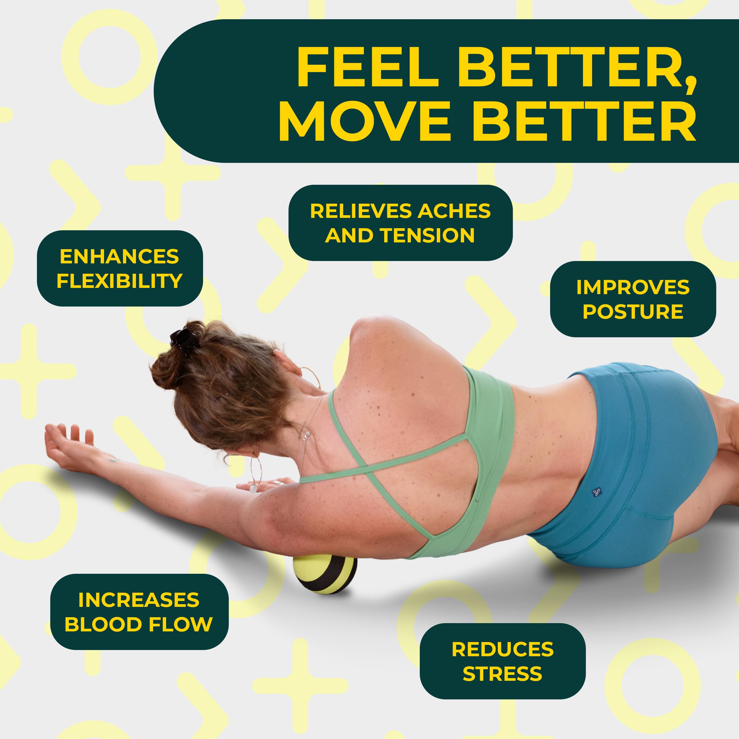 Deep Recovery Juego de pelotas de masaje de yoga firmes de 4 pulgadas – Terapia de bola de punto gatillo para movilidad y alivio de tejido profundo – Bolas de liberación miofascial de espuma para pies