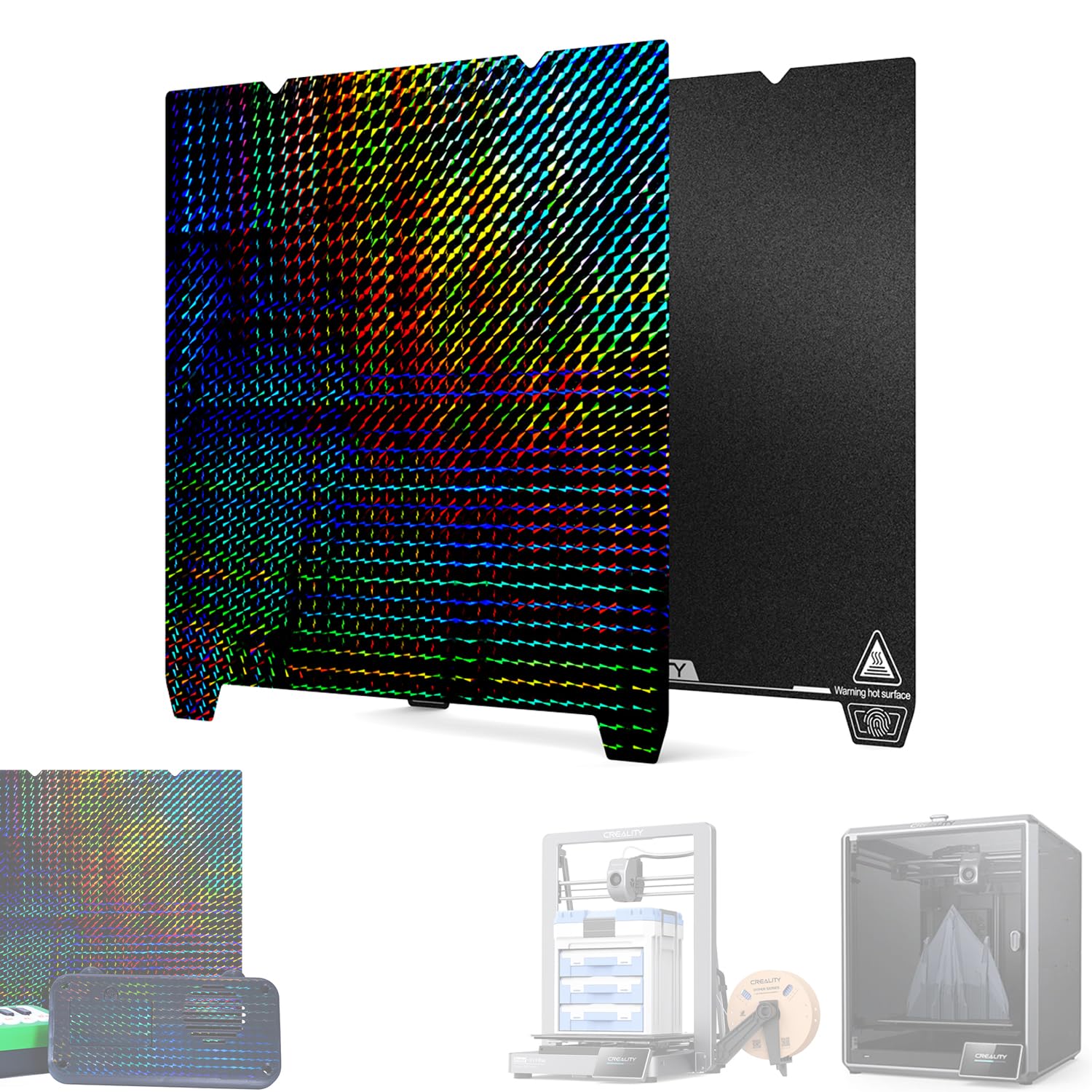 Creality K1 Max Double-sided Printing “Phantom” Platform 315*310mm (Glossy PET + Coated PEI), Without soft magnetic sticker, 3D Printer Platform for Ender-3 V3 Plus/CR-10 Smart/Pro/Ender-3 Max/Max Neo