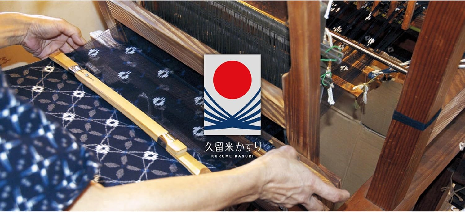 Premium Kurume Kasuri Pouch – Traditional Japanese Small Pouch – Lightweight Cosmetic Bag, Pen Case & Travel Organizer – Travel Essentials – 100% Cotton – Handmade in Japan – Indigo Blue – 6" × 4"