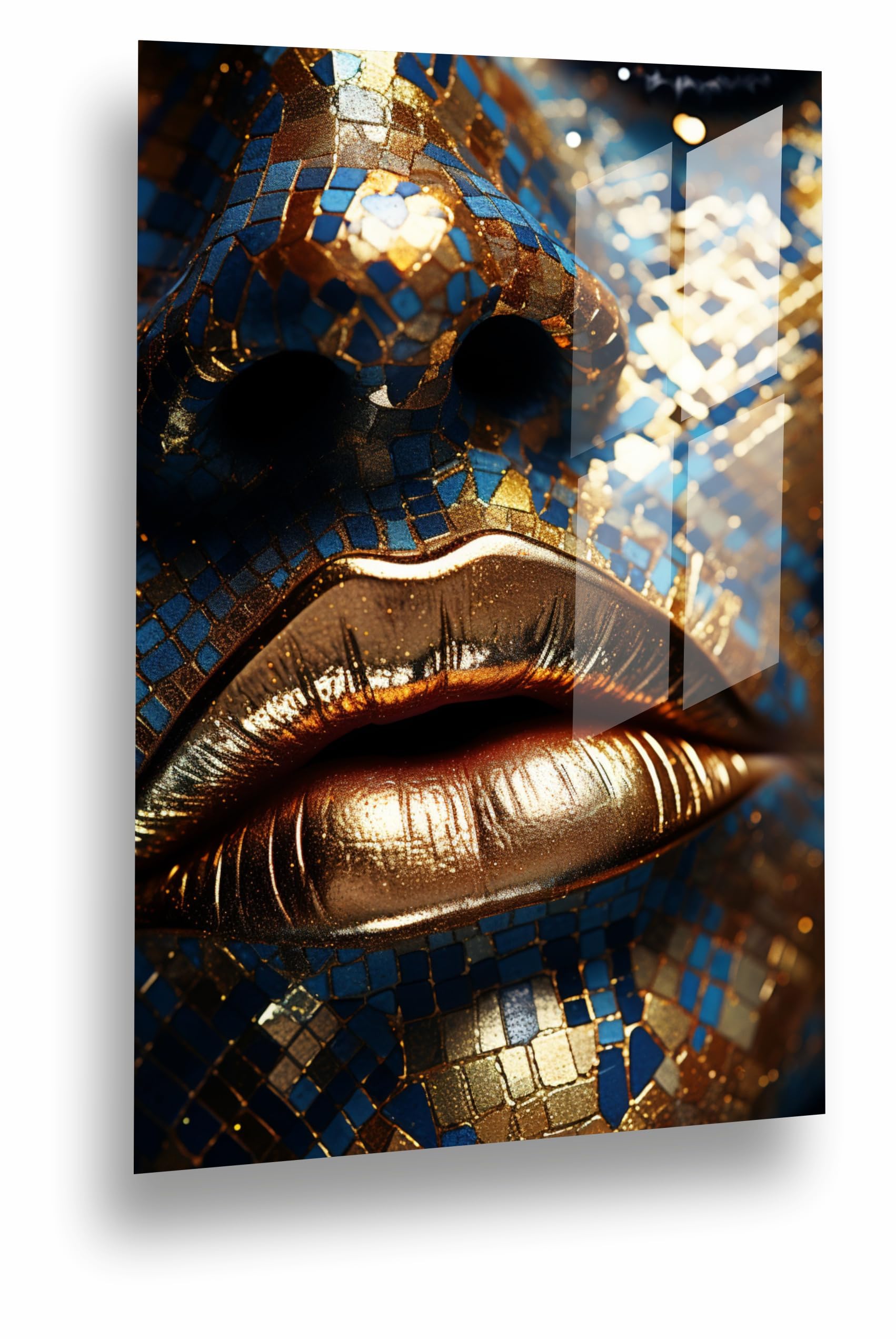 Manschin-Laserdesign Premium Wandbild aus Acrylglas Lippen - KEIN Leinwandbild - modern Wandbilder XXL Wanddekoration Design Wand Bild Abstrakt (90 x 60 cm)