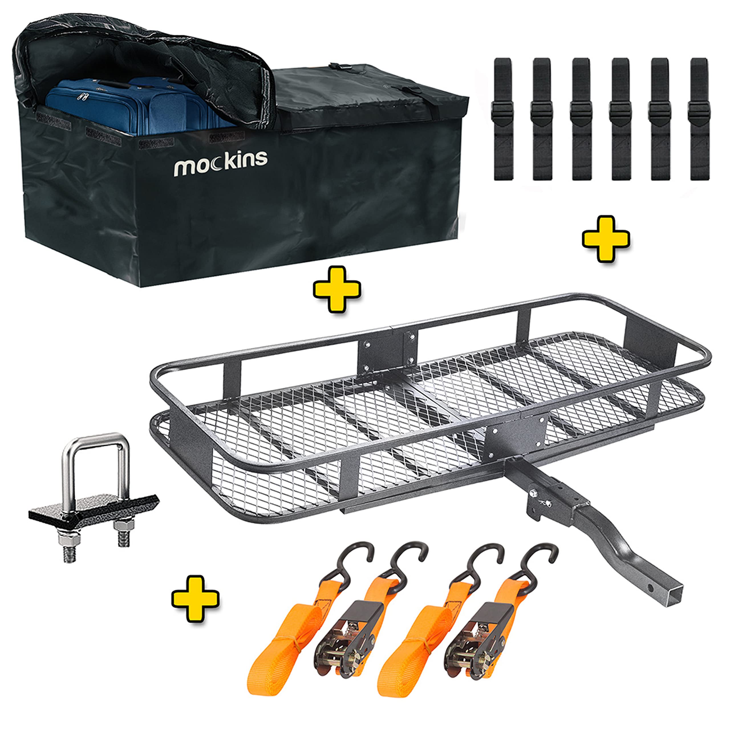 Mockins 60" X 20" X 6" Folding Cargo Carrier Hitch Mount 500 lb