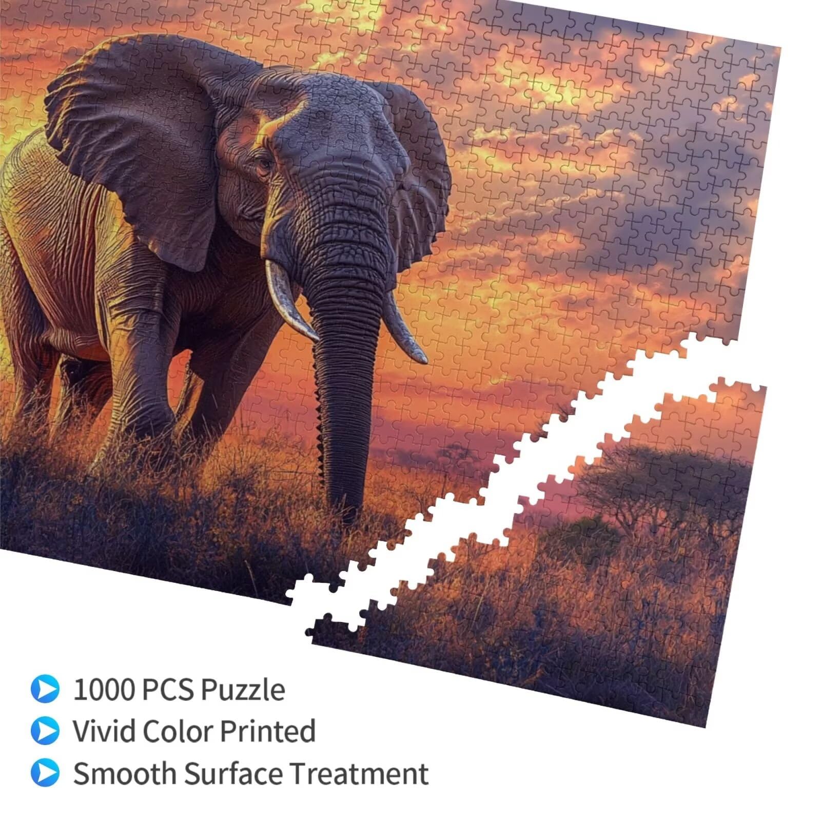 Puzzle Elefant Puzzle 3000 Teile Wiese Puzzles Erwachsene mit Geschenkbox, DIY Groß Holzpuzzle für Erwachsene, Geschicklichkeitsspiel für Die Ganze Familie Geschenke für Frauen 81 x 122 cm -1229y