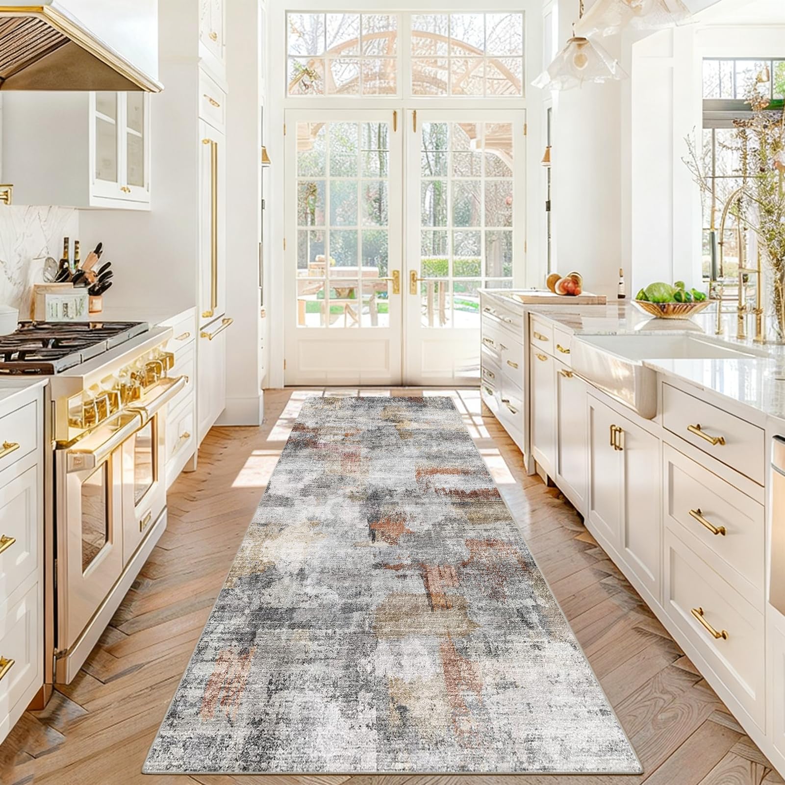 Alfombra corredor de pelo corto lavable ideal para proteger tu cocina