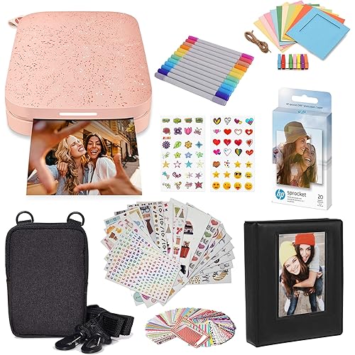 HP Sprocket Portable 2x3 Instant Photo Printer (Blush Pink) Starter Bundle