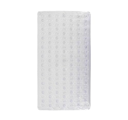 Miniatura 2 de Splash Home Tapete antideslizante para bañera con ventosas y agujeros de drenaje, tapete de baño para bañera, 27 pulgadas de largo x 14.5 pulgadas