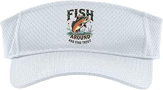 Fish Around and Find Trout Vintage Funny Fishing Sport Sun Visor