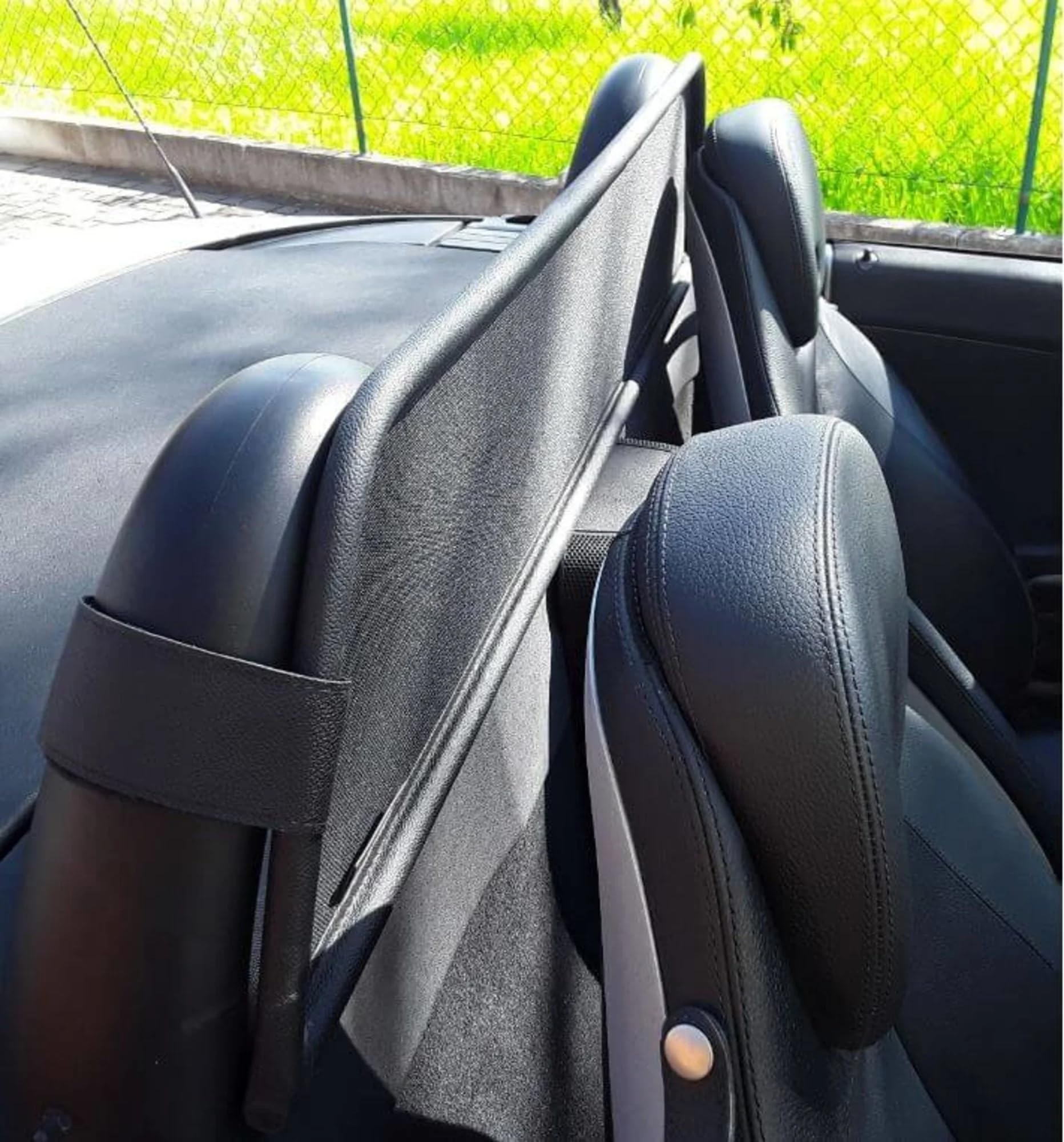 Wind Deflector For Mercedes SLK R171 (2004-2011) – No-Drill Windstop | Black Mesh With Hook & Loop Fastener