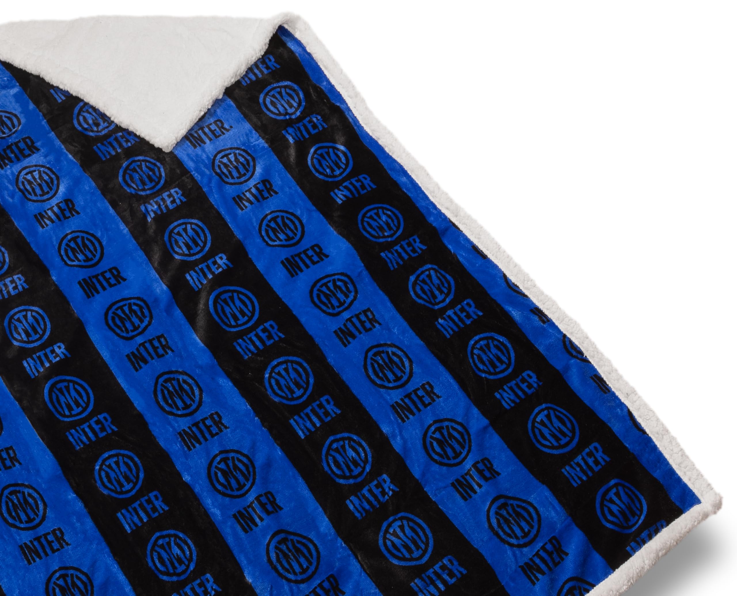 F.C.Inter, Coperta Plaid Sherpa Agnellato, 130x160, Morbida Doppio Strato, Invernale, Letto Divano, Prodotto Ufficiale