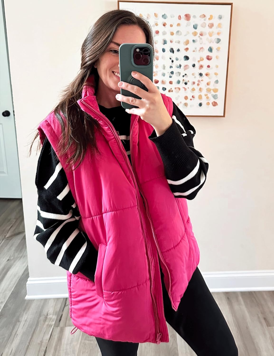 AMEBELLE Women's Oversized Puffer Vest Winter Quilted Lightweight Stand Collar Warm Padded Gilet Sleeveless Puffy Outerwear - Image 6