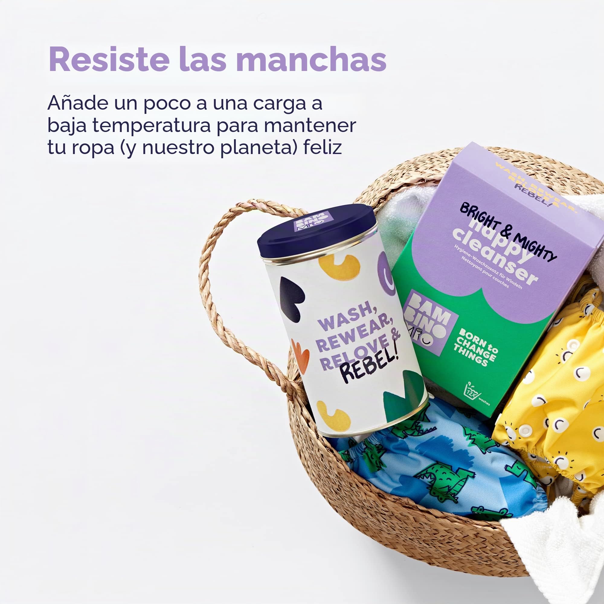 Bambino Mio, Juego de pañales reutilizables The Little Rebel Bundle, 10 pañales, forros, bolsa húmeda y limpiador (Brave)