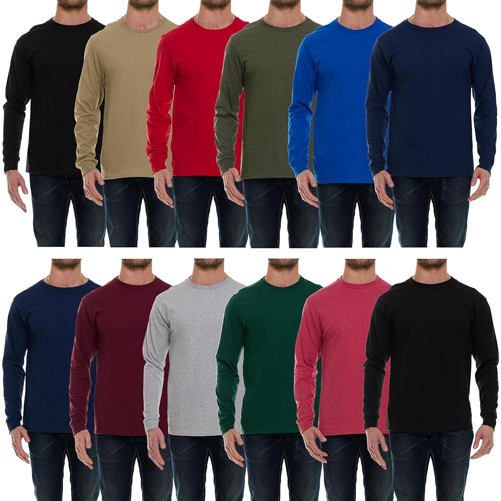 Tシャツ・カットソー HUECLOSET Pigment Snap Long Sleeve Amazon.com: BILLIONHATS Mens Long Sleeve Dark Colorful T