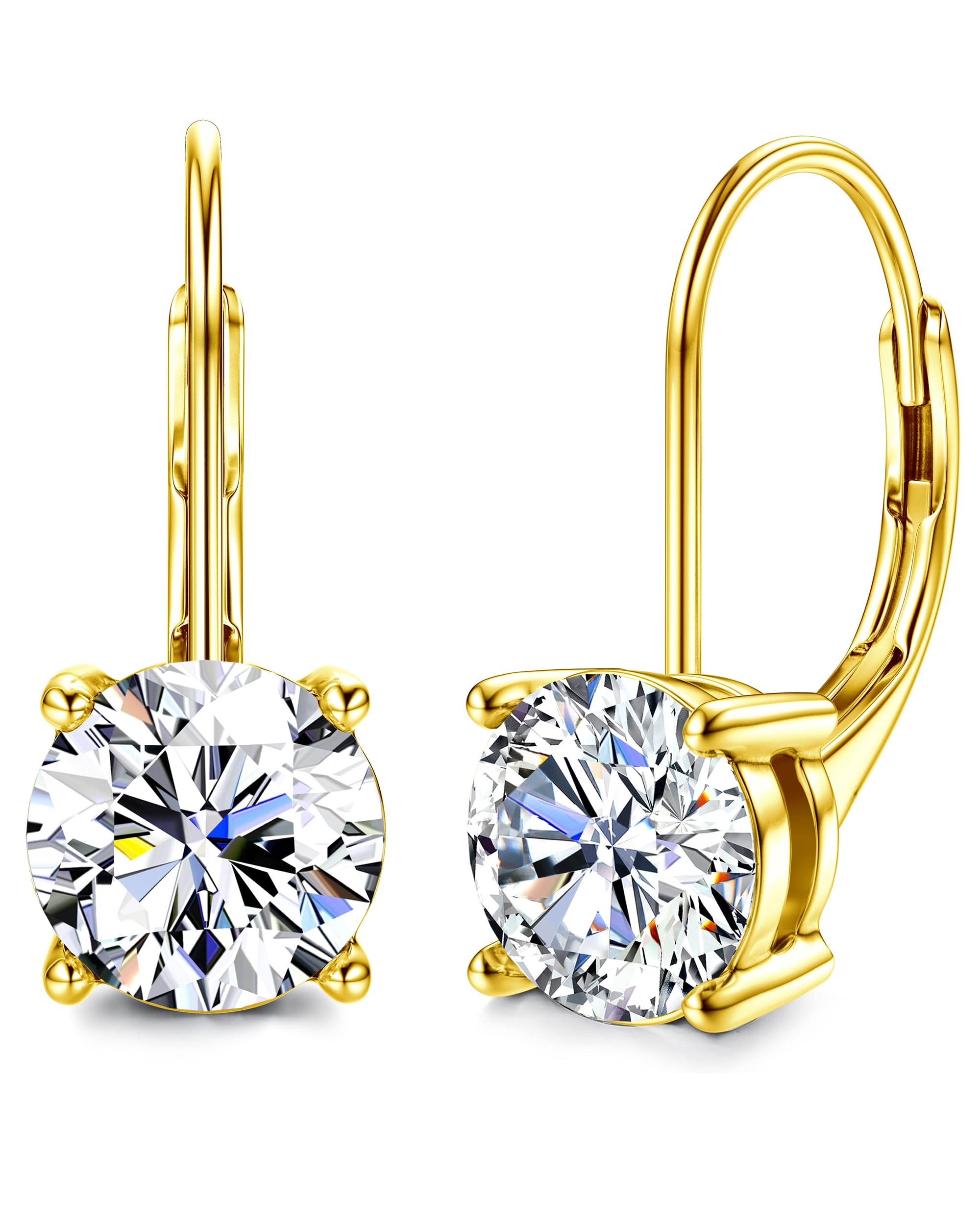 DOCHAIS Moissanite Ohrringe Silber 925 Damen Gold Tropfen Ohrringe Geschenk | Hypoallergene Weißgold Hängende Moissanite Creolen Schmuck Für Frauen Valentinstag Geburtstag Geschenk 0.5ct-1.0ct