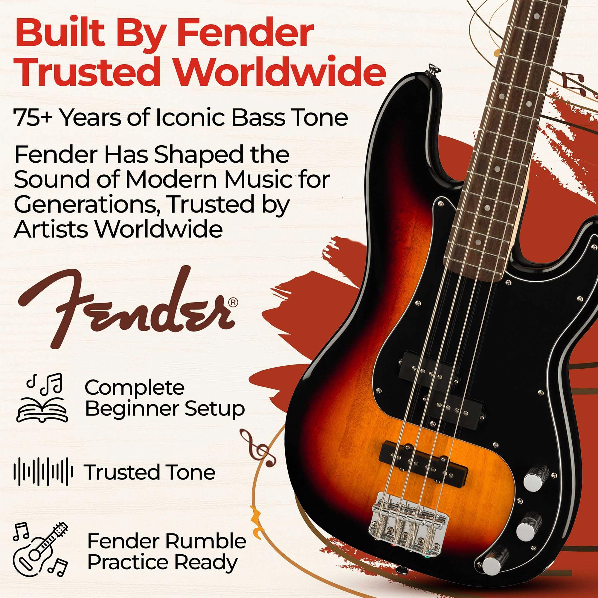 Amazon.com: Fender Squier Affinity Precision Bass PJ - 3-Color