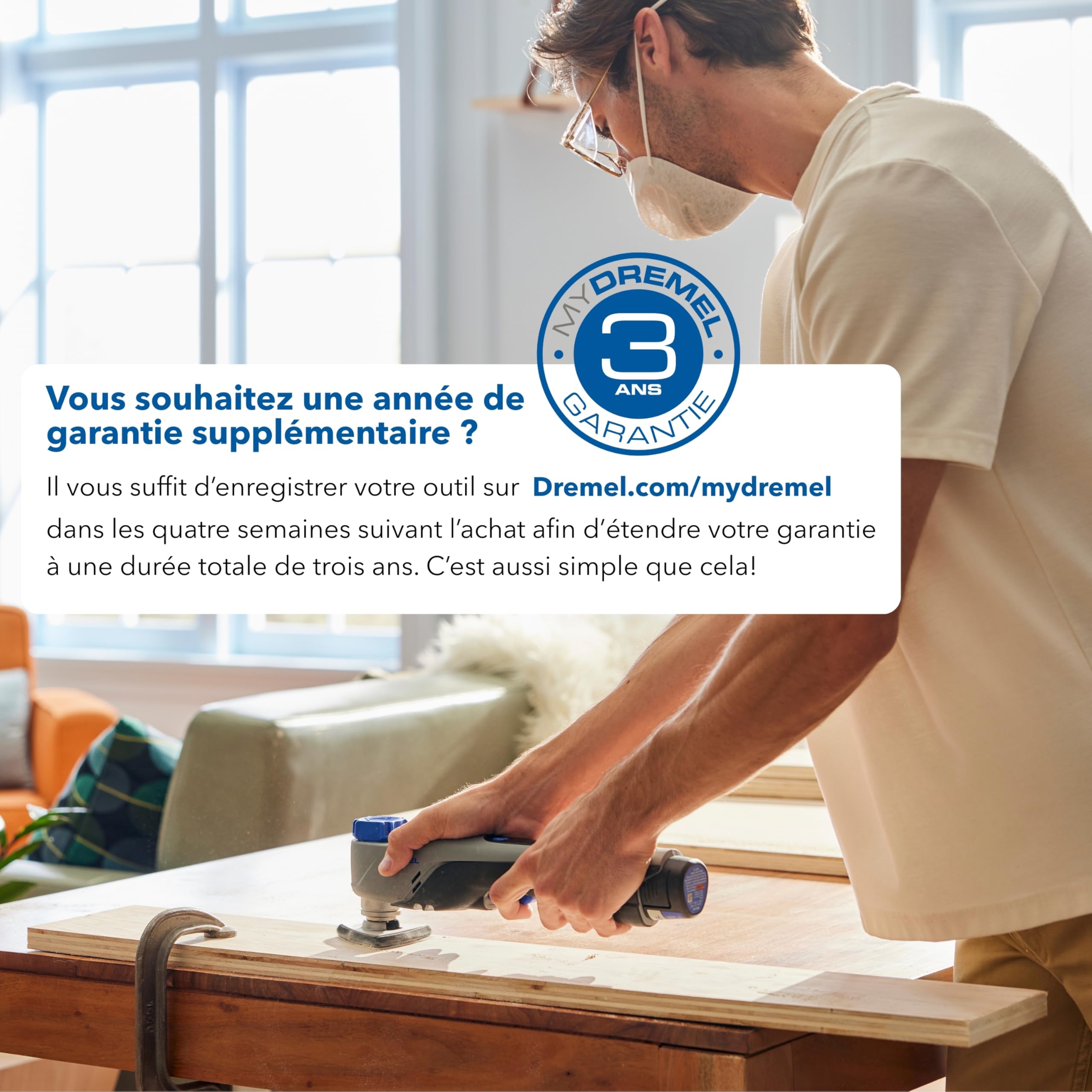 Dremel Blueprint 12V Outil Multifonction Oscillant Sans Charbon avec Sélecteur d’Application (avec Lame de Coupe et de Grattage, 6 Disques Abrasifs, Plateau de Ponçage, Chargeur+Batterie)