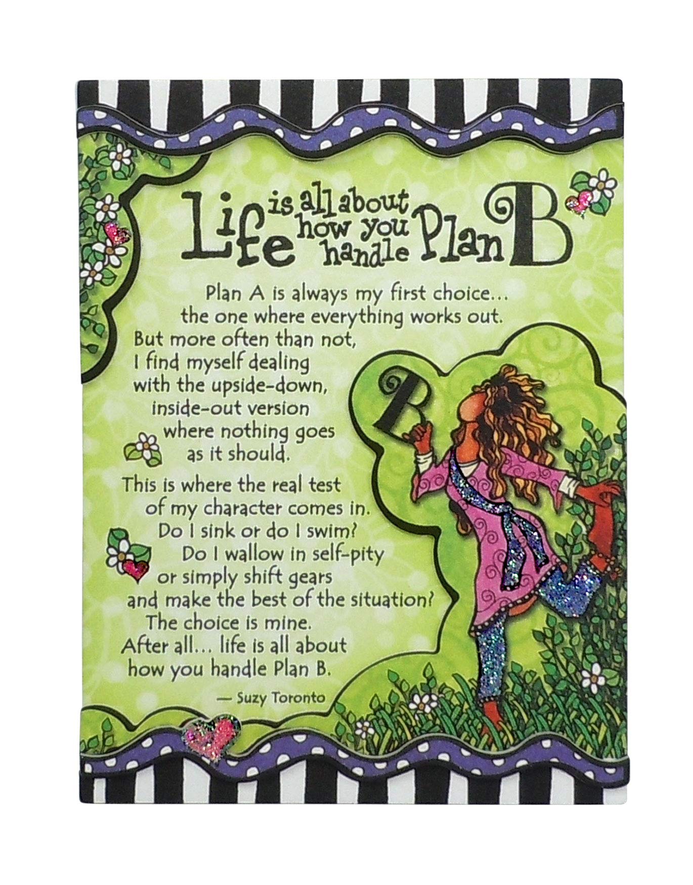 Blue Mountain Arts Encouragement Magnet with Easel Back—Gift for Someone Going Through a Hard Time by Suzy Toronto, 4.9 x 3.6 Inches (Life is all about how you handle Plan B)